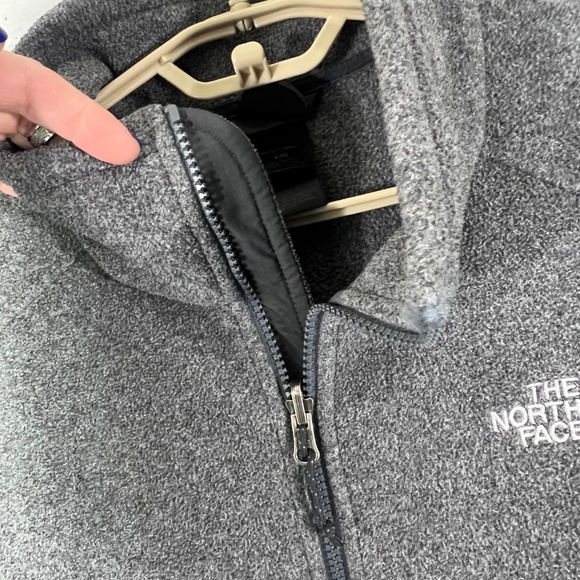 🏔️|•THE NORTH FACE•| Grey Fleece Full Zip Jacket Size Large - Picture 5 of 13